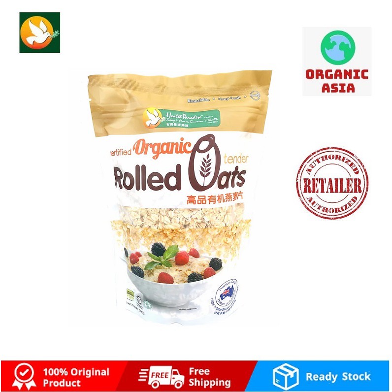 Health Paradise Certified Organic Tender Rolled Oats 500g