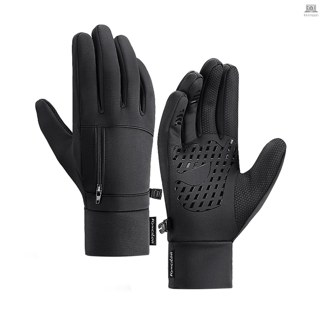 Men Winter Waterproof Gloves Touchscreen Pocket Anti-Slip Fleece ...