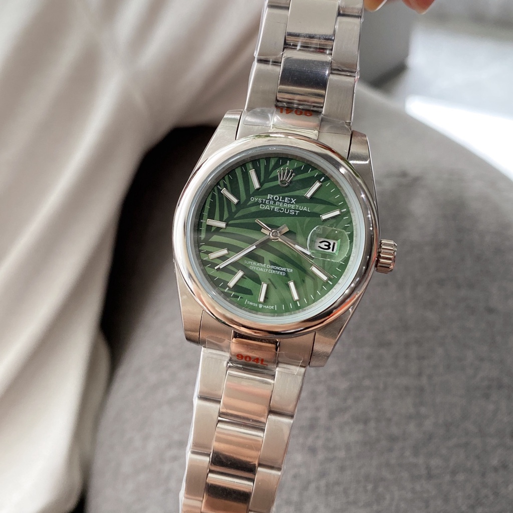 🔥COPY ORI 11🔥 LADIES_DATEJUST_LATEST_MODEL 2021 PAM LEAF MOTIF GREEN