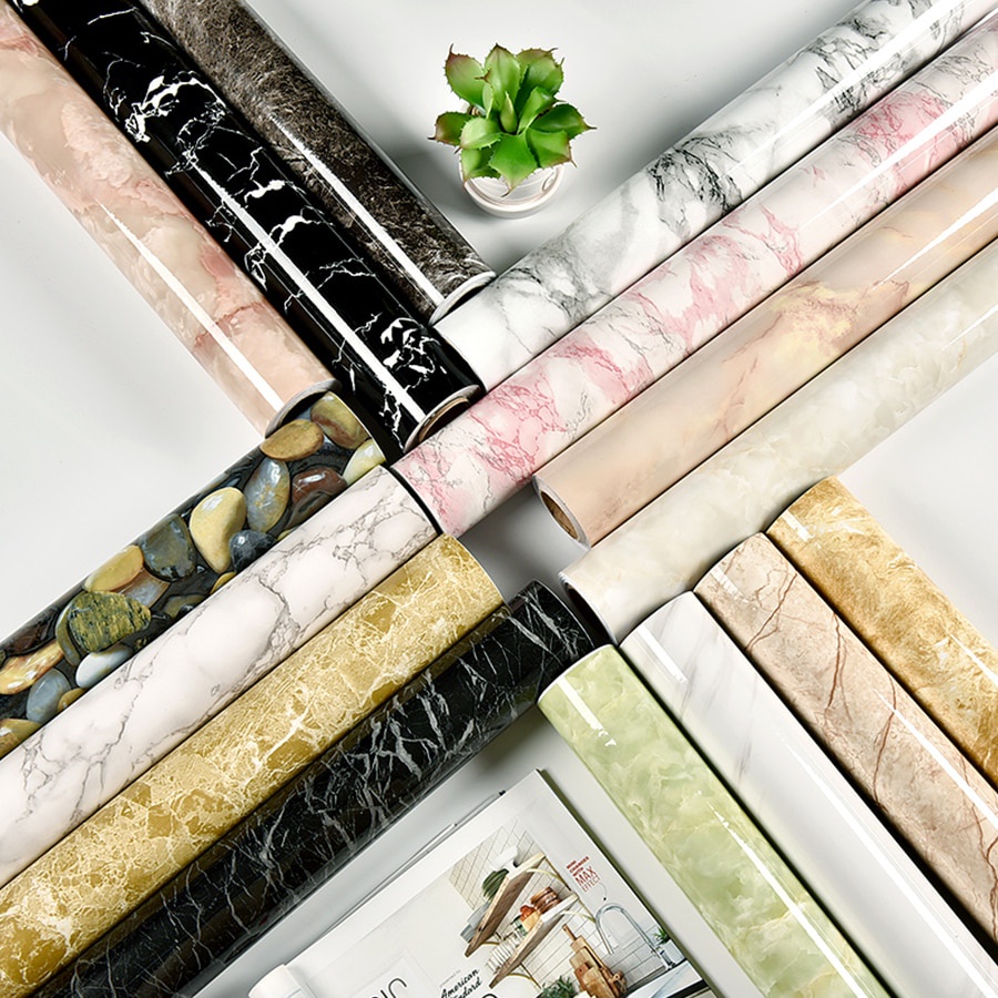 Self Adhesive Gorgeous Marble Waterproof Wallpaper Sticker Bathrooms ...