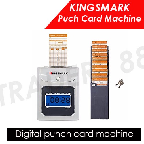 Kingsmark LED Digital Punch Card Machine c/w rack c/w attendance card