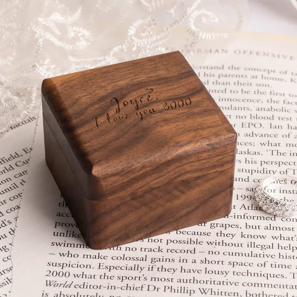 Personalized Luxury Wooden Ring Box ( Free add Name ) | Shopee Malaysia