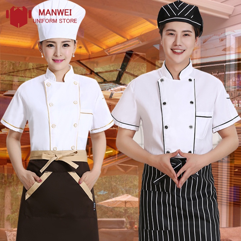 Chef's Clothes Chef Uniform Short Sleeved Summer Clothes Chef's Work ...
