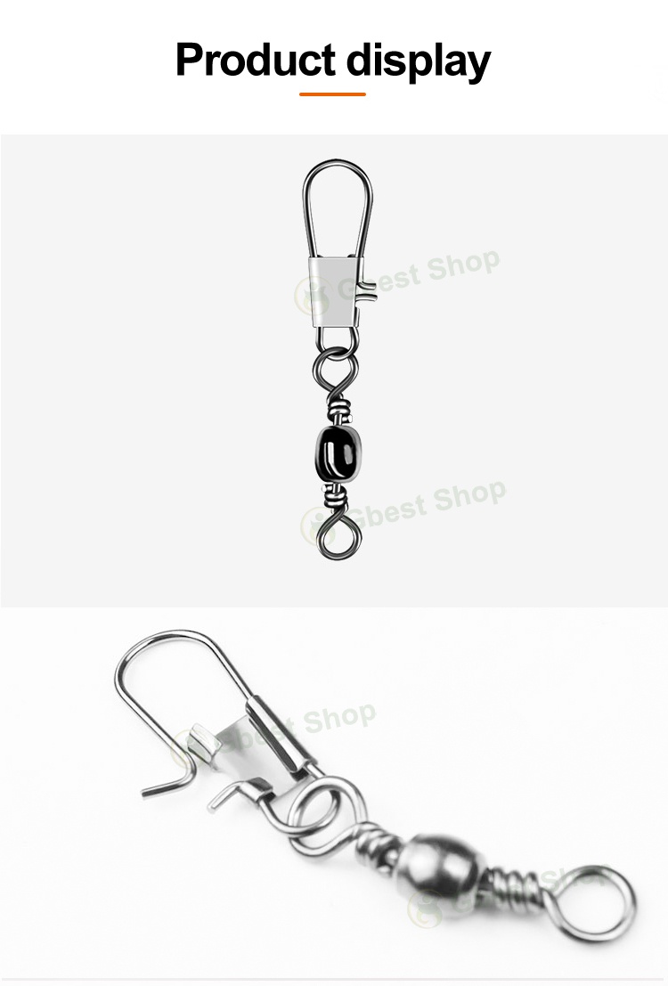 50PCS Fishing Connector Pin Line With Interlock Buckle Tackle Hanging ...