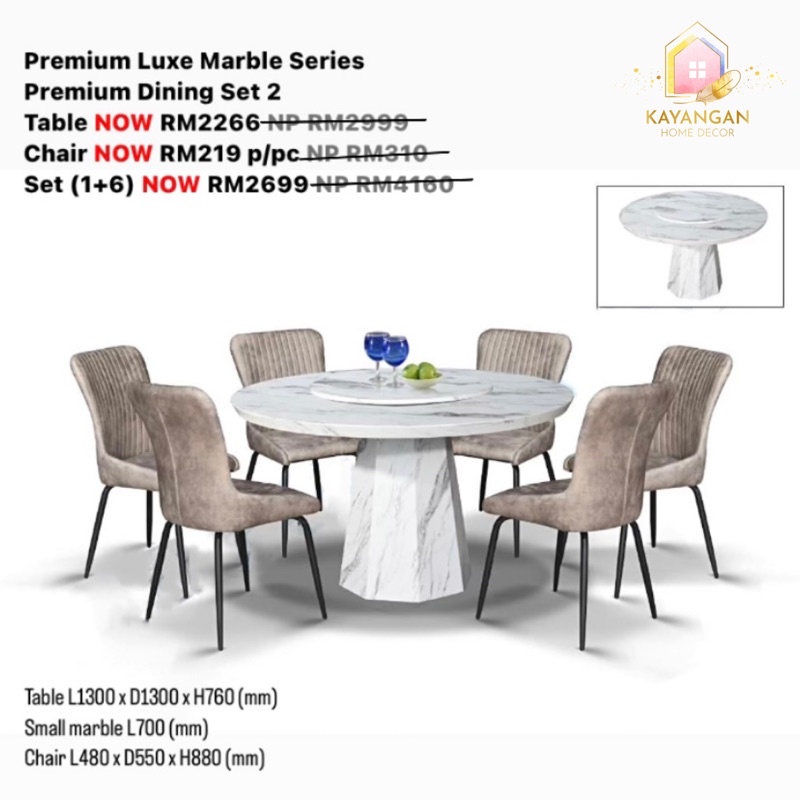 [FREE SHIPPING] Premium Luxe Marble Premium Dining Set II Marble Table ...