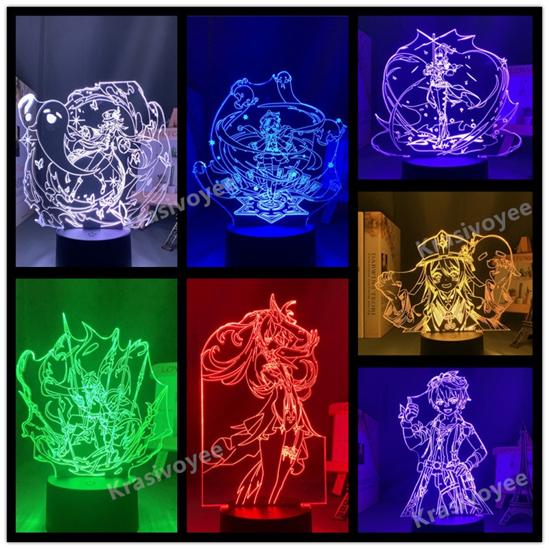 Genshin Impact LED Night Light Genshin Impact Series Figure Colorful ...