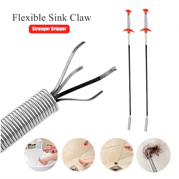 Drain Clog Cleaner Flexibility Sink Plumbing Cleaning With Hook