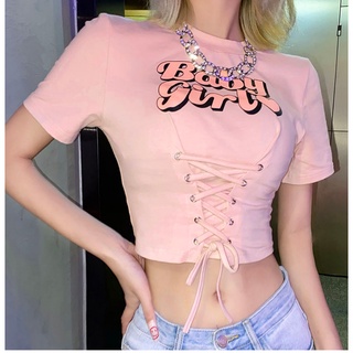 Women Girls Y2K Crop Top Letter Print Cute Pink Short Sleeve T-Shirt Tank  Top E Girl Aesthetic Clothes Teen Girls