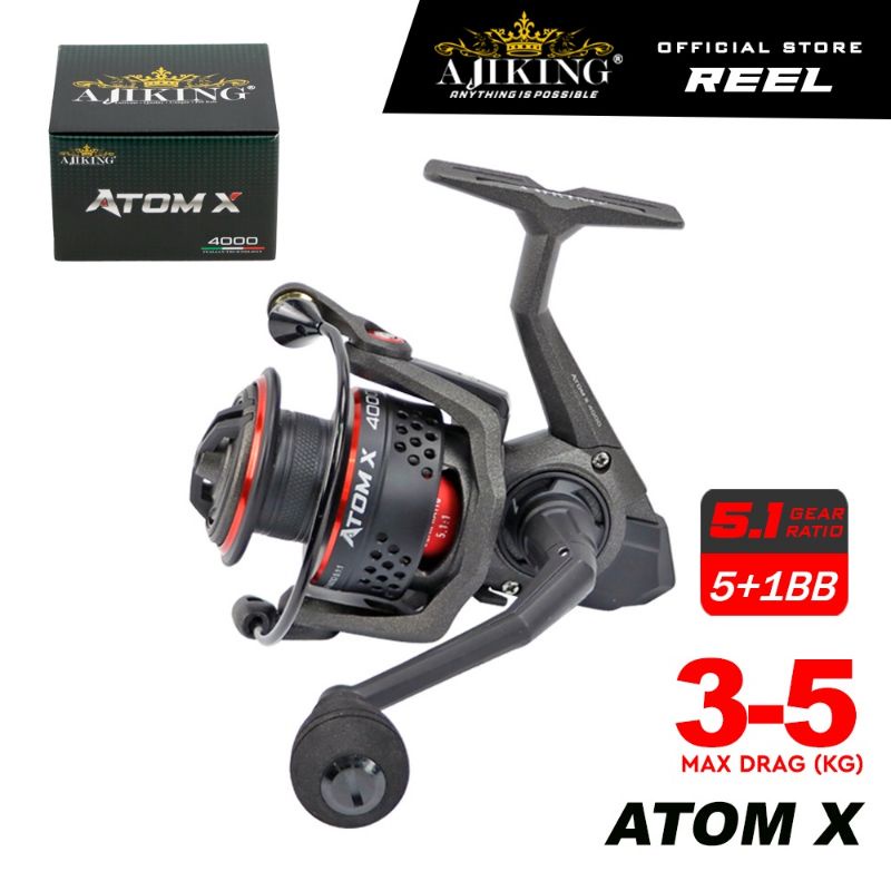 MAA Mesin Pancing Ajiking Atom X 5 ball bearings plus one-way clutch ...