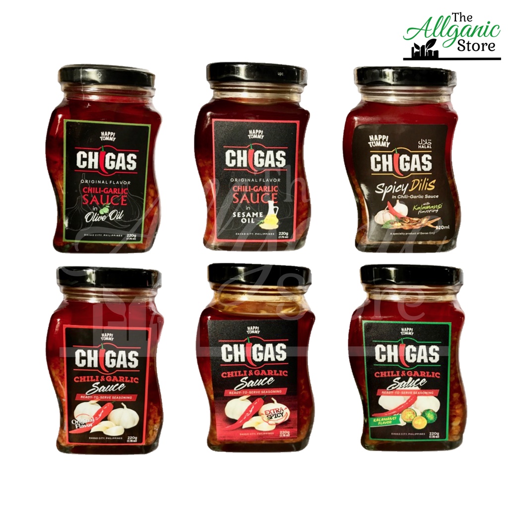 CHIGAS Chili Garlic Sauce (All New Variants!!! Coconut / Sesame /Olive Oil , with Dilis) 220g
