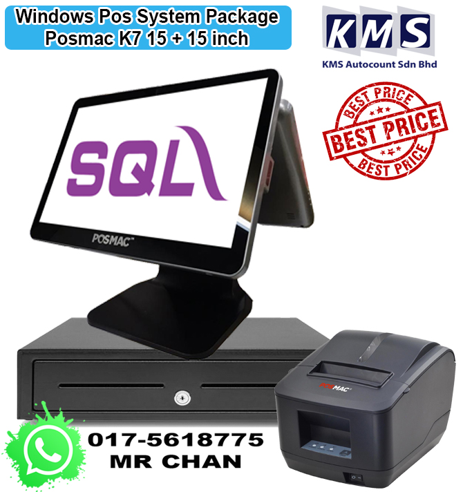Windows Pos System Point of Sales Package Posmac K7 15 + 15 inch (Intel ...