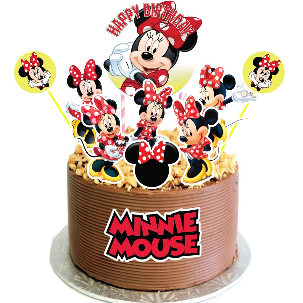 MINNIE MOUSE High Quality Paper Cake Topper Kek Cake Decor Cupcake ...