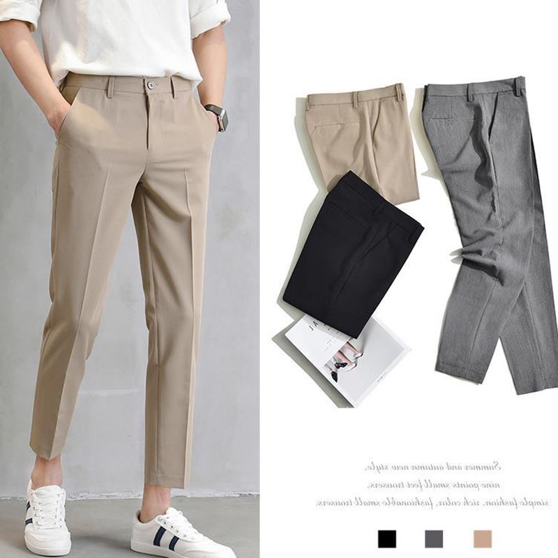 MOLLGE Korean style pants fashion solid color suit pants casual all ...