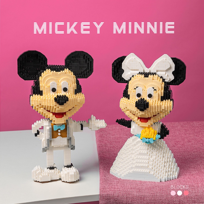 Cartoon Mini Blocks LOVE Day Wedding Party Cute Mickey and Minnie ...