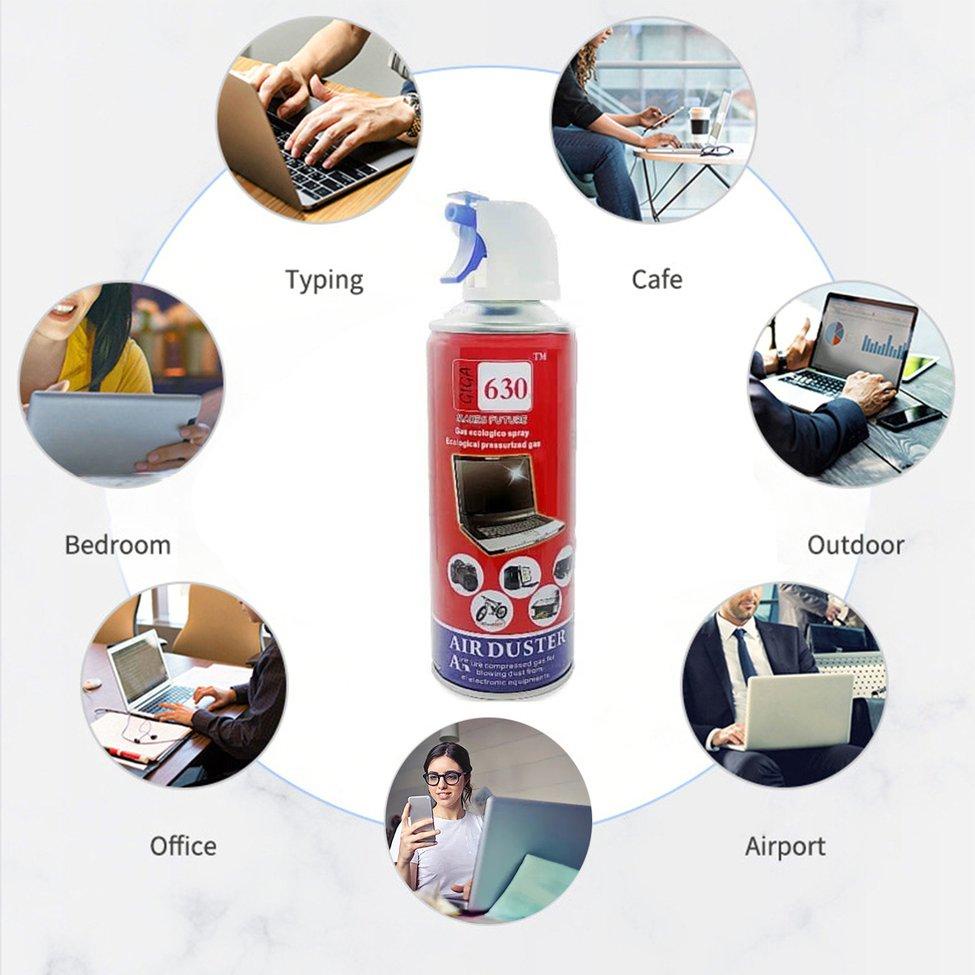 GIGA 360 Cleaning Compressed Air Duster Canned With Nozzle 450ml