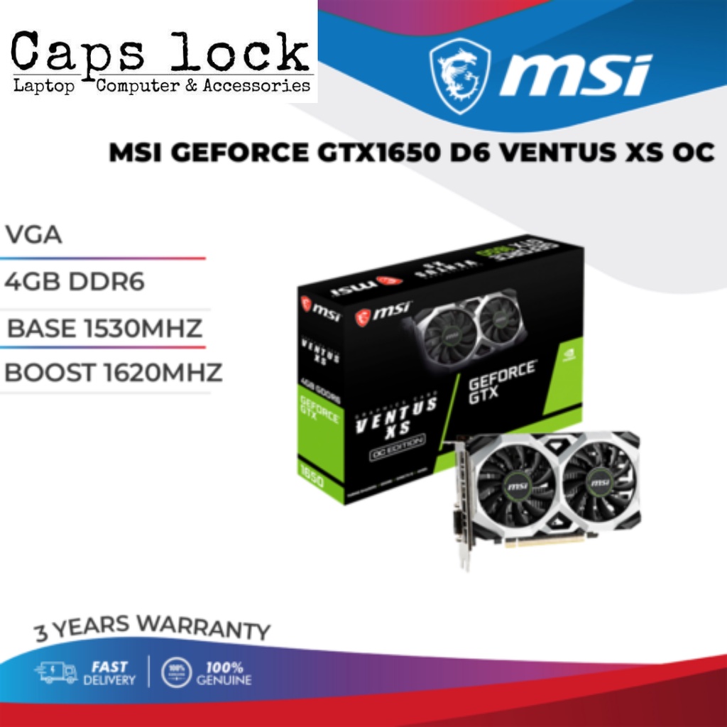 MSI GEFORCE GTX1650 D6 VENTUS XS OC Shopee Malaysia