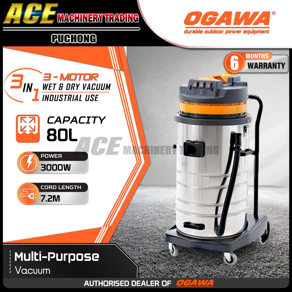 [ 100% Original ] OGAWA 80L Industrial Vacuum Cleaner BF585-3 | Wet ...