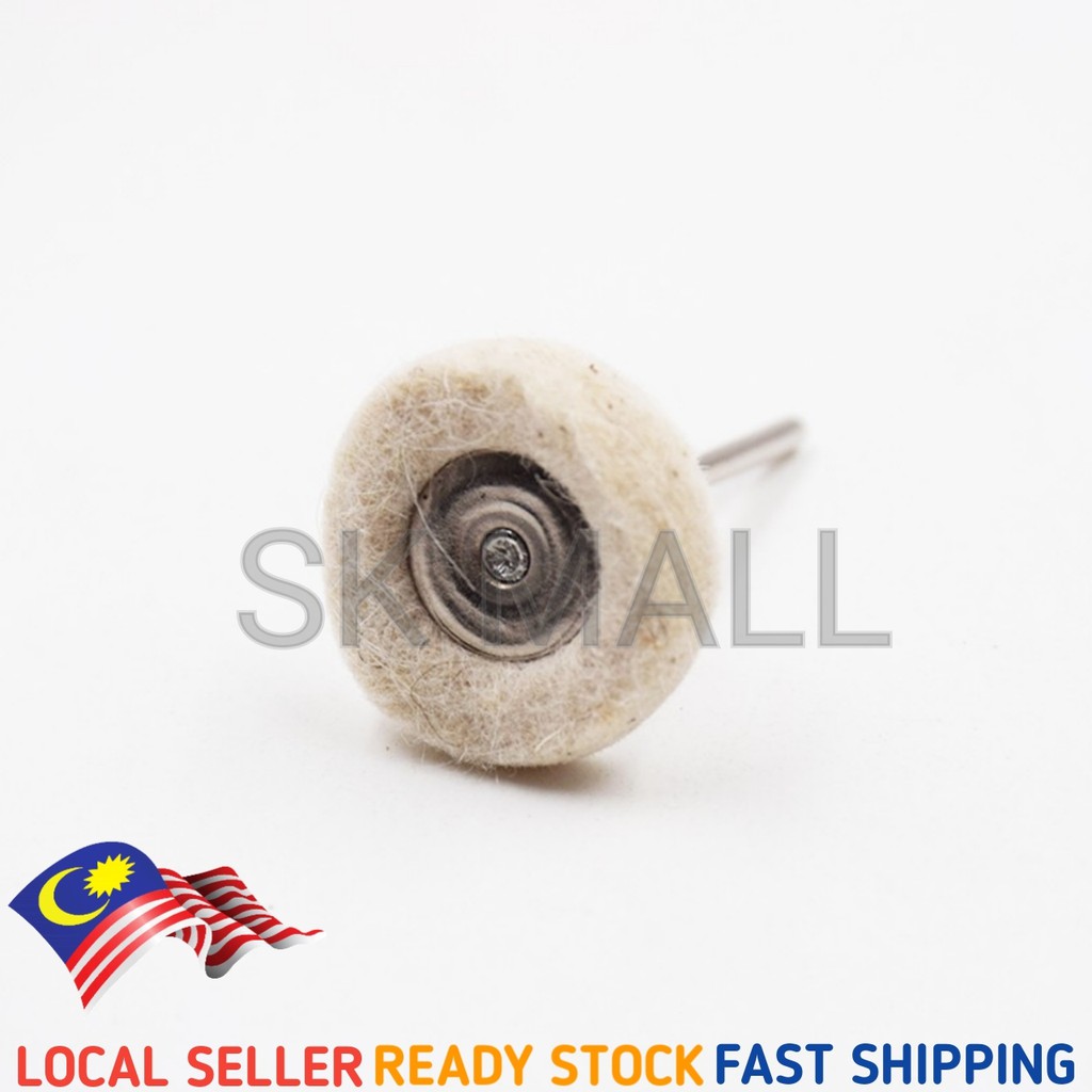 1X Wool Felt Polishing Buff Wheel with Mandrel for Dremel Rotary Tools
