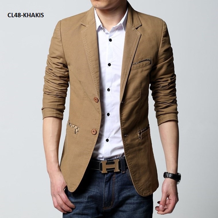 CL48 Casual Slim Fit Korean Style Men's Suit Blazer Plus Size Coat ...