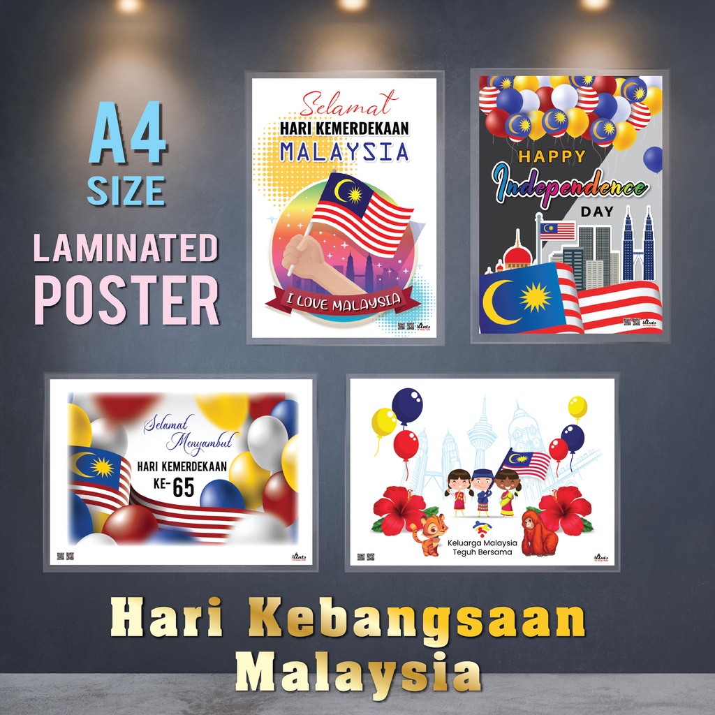 [A4 size] national day laminated poster Hari kebangsaan merdeka ...