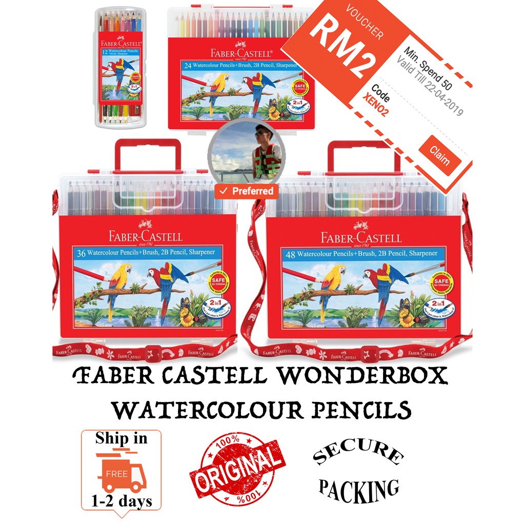 Watercolour pencils, wonder box of 24