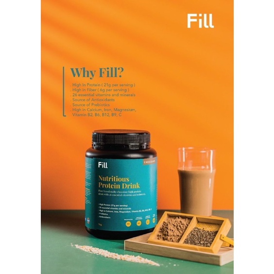 Fill Protein Nutritious Drink - Chocolate Flavor Meal Replacement 1KG ...