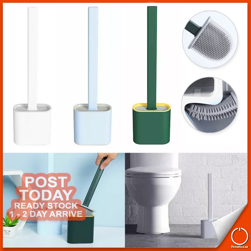 𝐐𝐔𝐈𝐂𝐊 𝐄𝐕𝐀𝐏𝐎𝐑𝐀𝐓𝐈𝐎𝐍 Soft Bristle Head Silicone Toilet Bowl Brush Deep