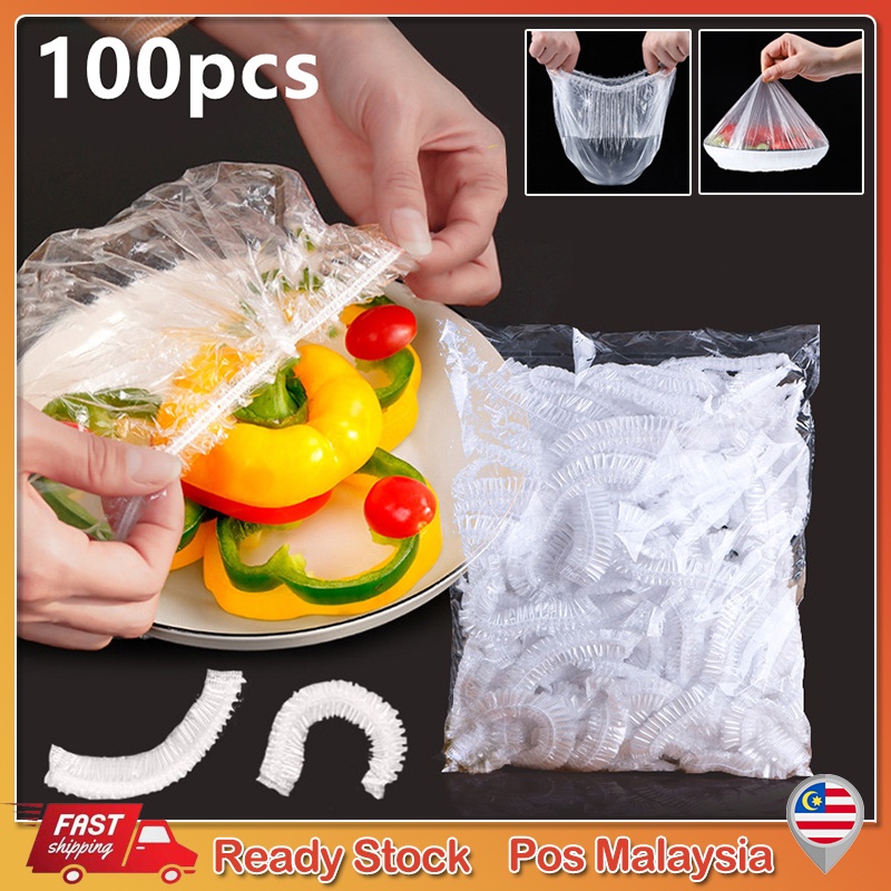 100pcs Food Grade Disposable Plastic Wrap PE FreshKeeping Film Cover