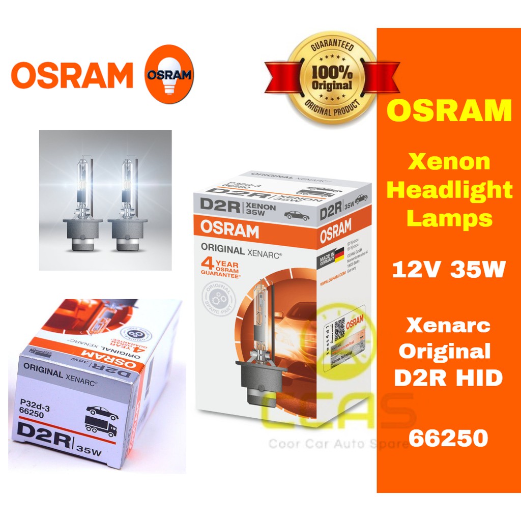 Osram Bulb 66250 - D2R 12V 35W - Xenon headlight lamps - Xenarc ...