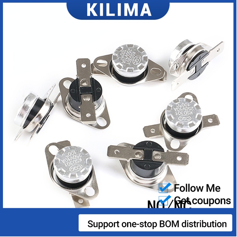 2pcs KSD301 60&deg;C / 140&deg;F Degree Celsius N.O. Temperature Switch