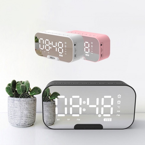 Bluetooth Speaker with FM Radio Jam Meja Alarm Clock Subwoofer Music