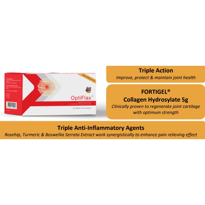 Ascentia OptiFlax Mixed Berries Drink with FORTIGEL Type-2 Collagen ...