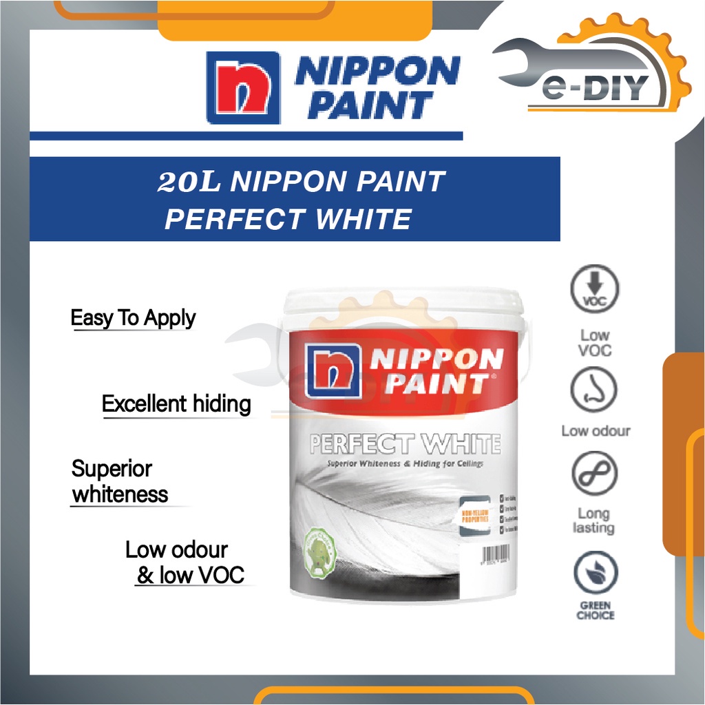 Nippon Paint Perfect White 20L Wall Paint Ceiling Paint Cat Dinding