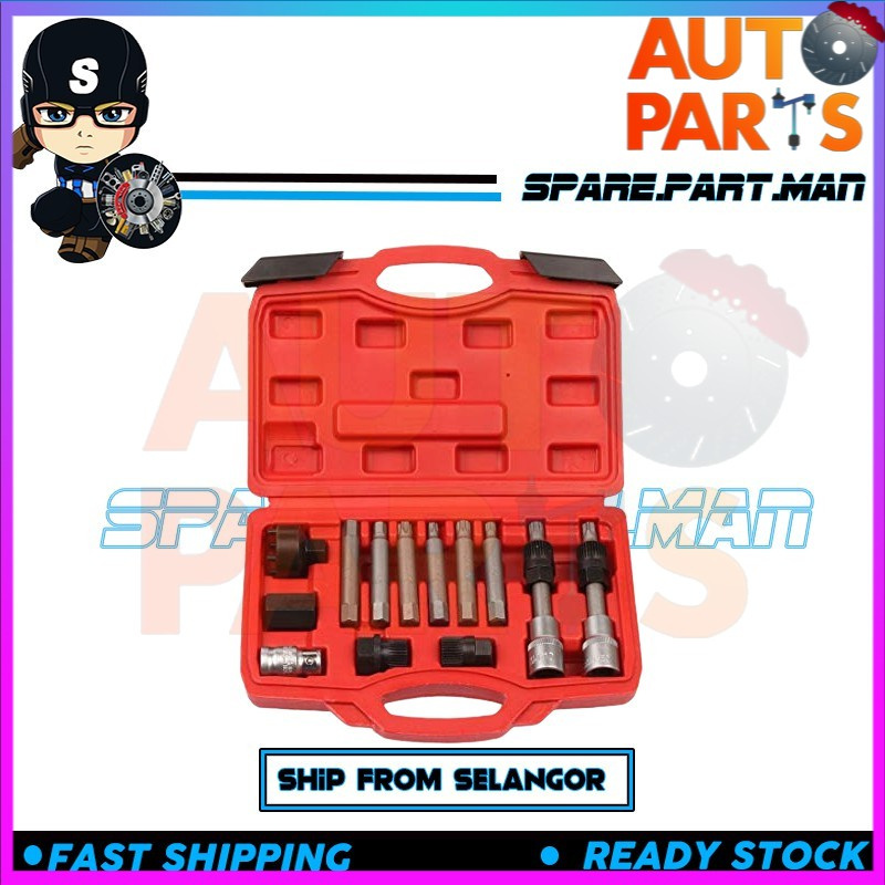 🔧Tools🔧13PCS Alternator Flywheel Pulley Removal Tool Kit Alternator