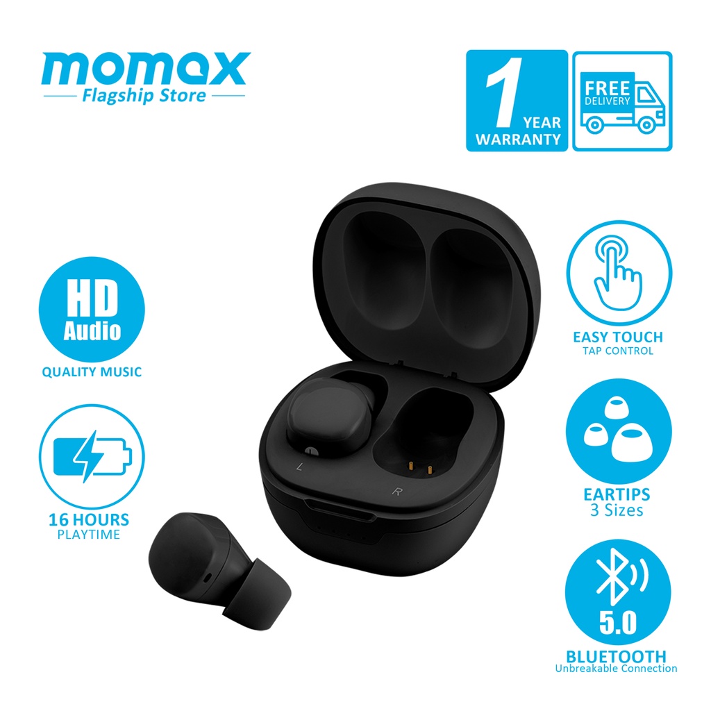 Momax BT6 Pills Mini Bluetooth 5 True Wireless Earbuds Charging