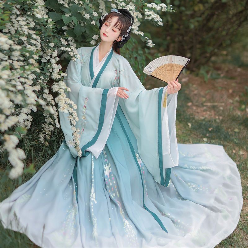 Hanfu 汉服魏晋制汉服古风仙气汉服中国风交领齐腰襦裙超仙魏晋风原创春