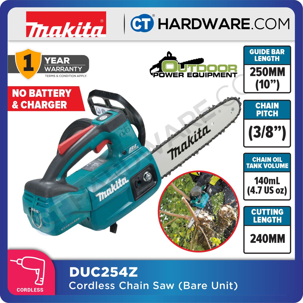 MAKITA DUC254Z CORDLESS CHAIN SAW 18V 250mm 10