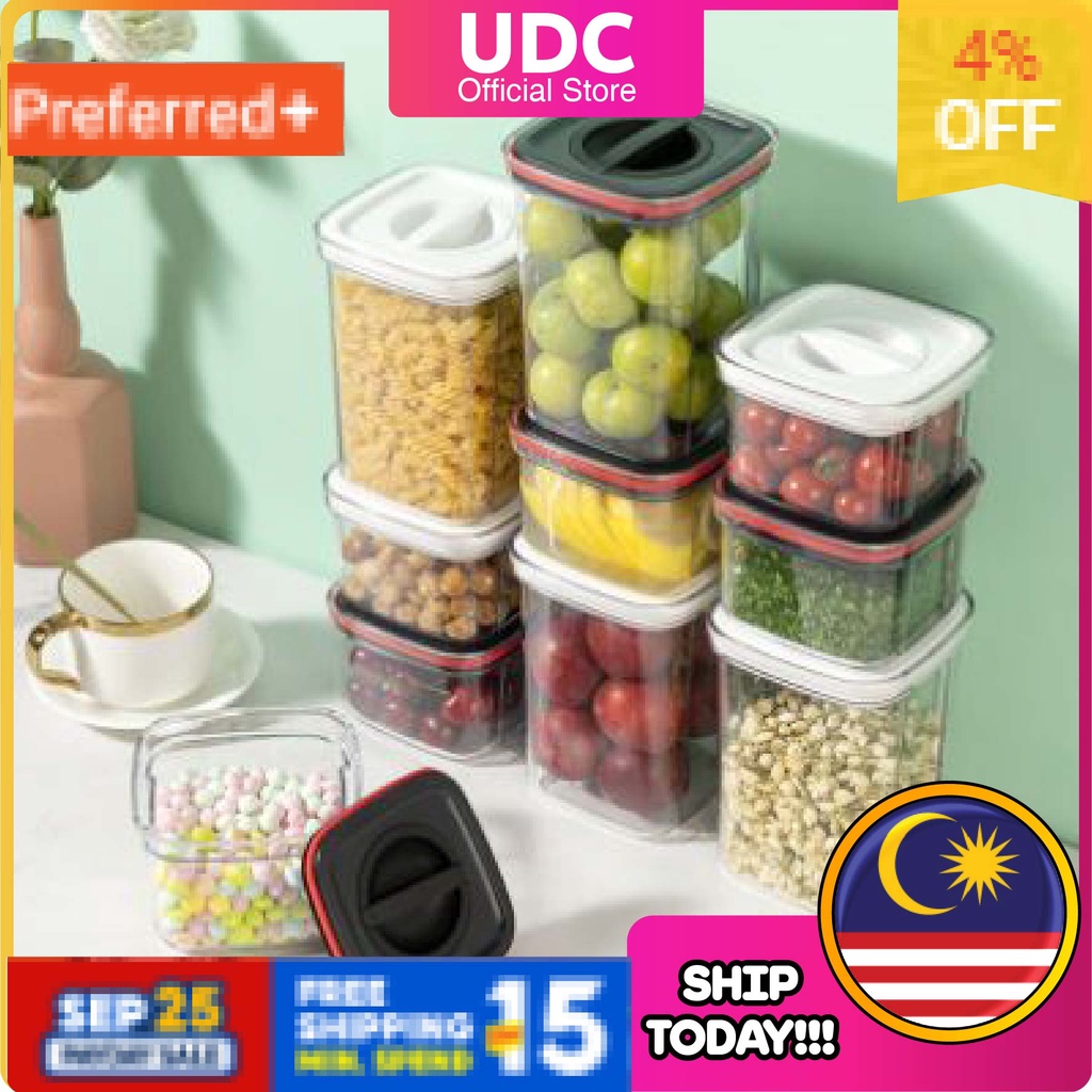 UDC 🎨 Stackable Airtight Twist Lock Transparent Food Storage Container ...