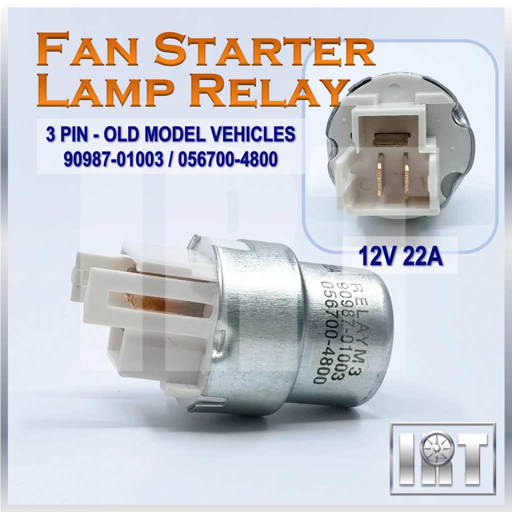 3 Pin Relay 12V 22A Fan Starter Lamp Light Old Vehicle Toyota Kereta