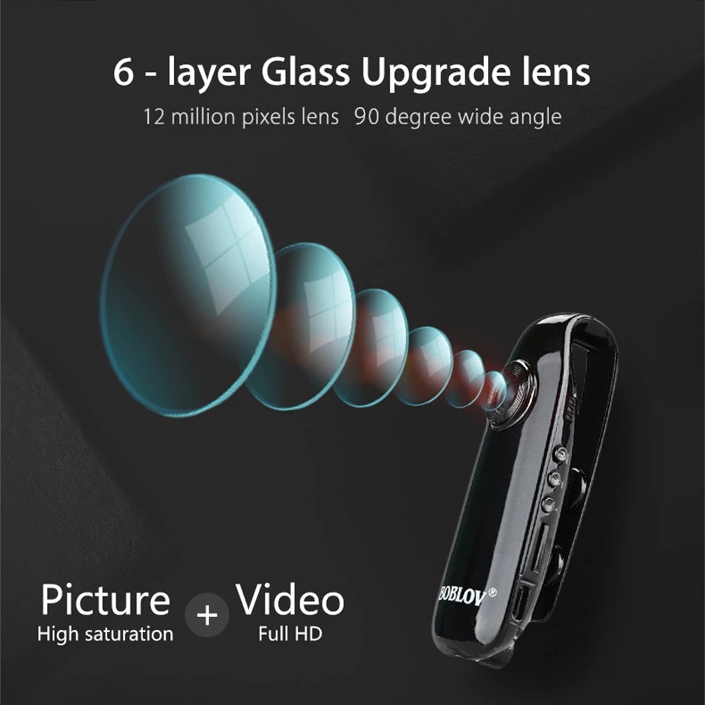 Mini Camera HD 1080P 007 Body Cam Digital Camcorders DVR Loop Recording ...