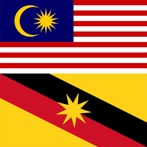 (Cotton Waterproof) 3x6 Bendera Malaysia and Sarawak Flag 2pcs Combo