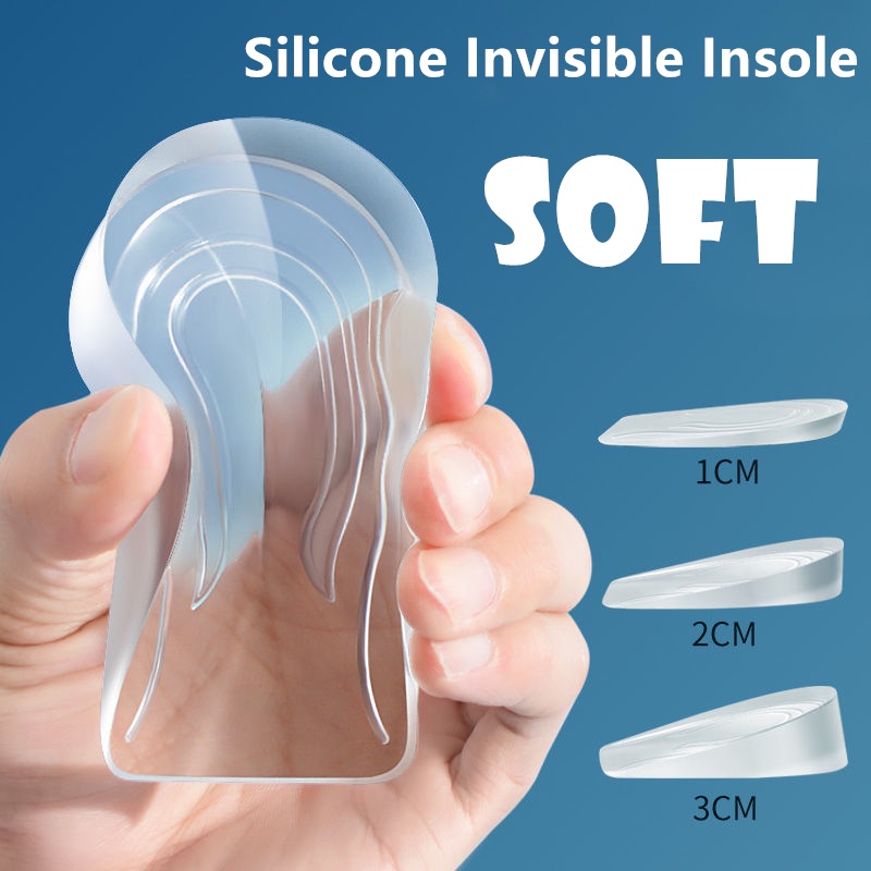 Invisible Inner Heightening Insole Soft Anti Skid Inserts Transparent ...