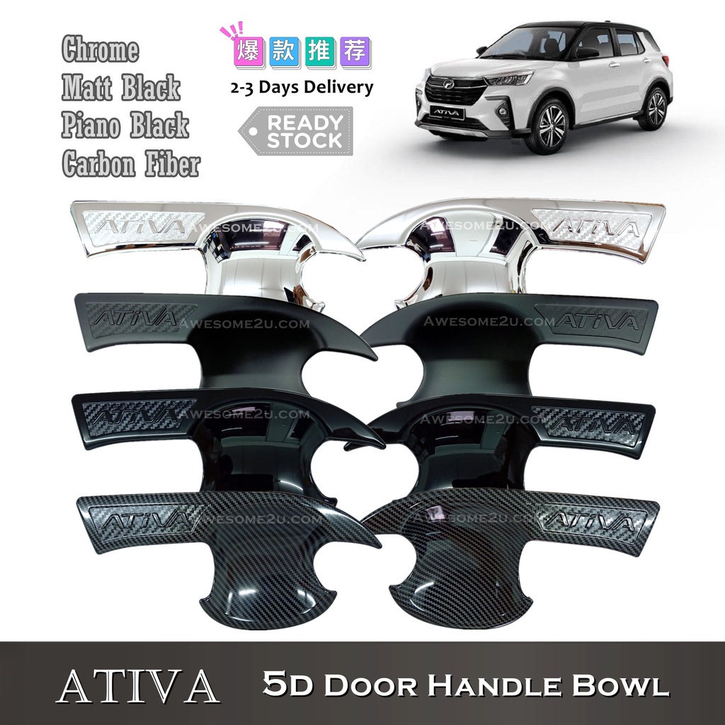 Awesome2u Perodua Ativa Car Door Handle Bowl Cover Anti Scratch Protector  Accessories 4pcs/set