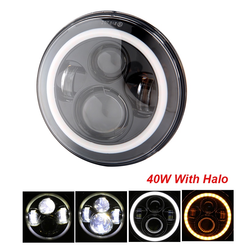 Original Cafe Racer Co. 7" LED Headlights Pair – Chrome, 50W Halo + Indicator, 4800 Lumens, E-Marked (UK/EU)