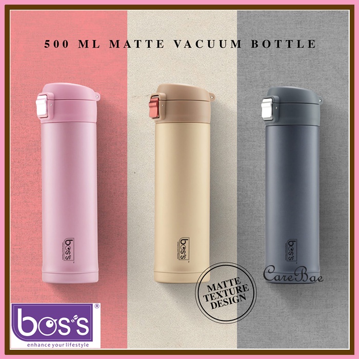 BOSS BOS'S 500ml Stainless Steel Matte Vacuum Bottle | Shopee Malaysia