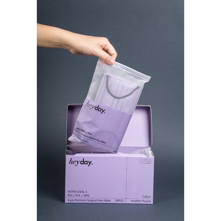 [Ready Stock] Heyday 4ply Premium Surgical Face Mask -(HEATHER PURPLE ...