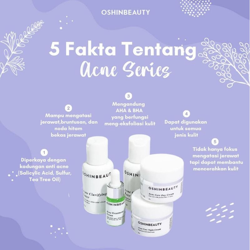 Reseller Resmi Oshin Beuaty 🔥 Pakej Complete Glow Acne Series 💯 