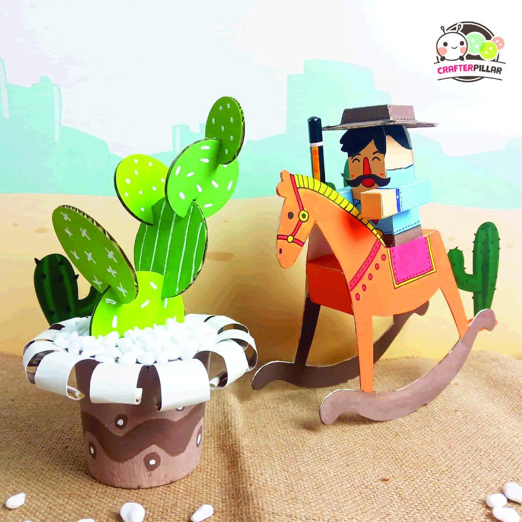 Cowboy - BOXIE CRAFT (DIY 3D Paper Folding Model Art Craft Cartoon For ...