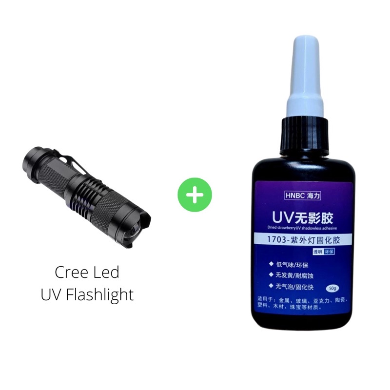 (UV CURING GLUE) UV Glue / UV Flashlight / Glass Glue / UV Adhesive