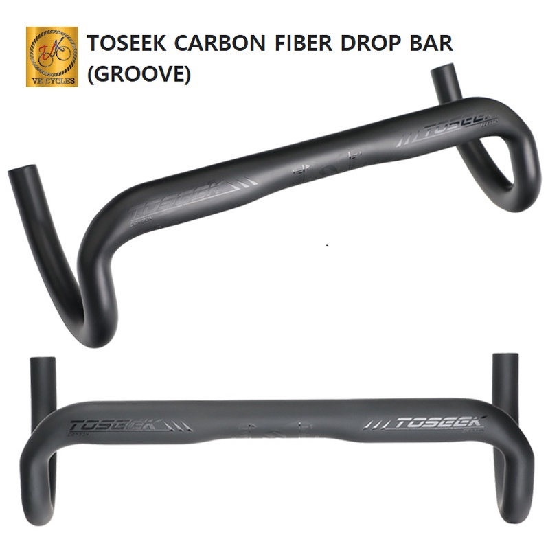 (READY STOCK) TOSEEK CARBON DROP BAR GROOVE CURVED Black 198g 31